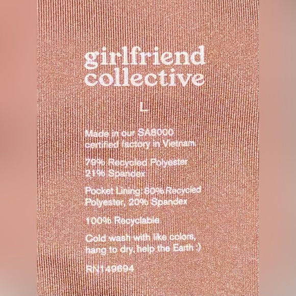 Girlfriend Collective High Rise Brown Compressive Leggings L - Picture 6 of 6